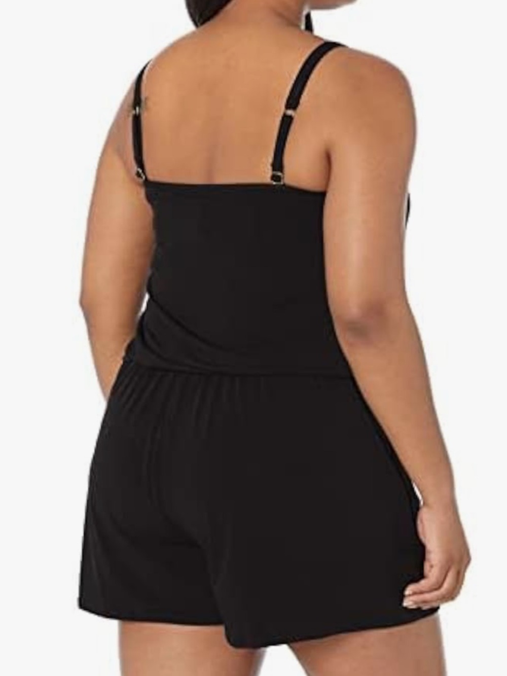 Maxine of Hollywood Black Romper One Piece Swimsuit Womens Size 12 Summer Resort - Picture 11 of 13